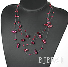Nice Fancy Multi Purplish Red Freshwater Pearl Threaded Bridal Wedding Necklace