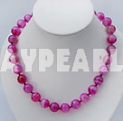 14mm pink agate necklace with spring ring clasp