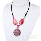 17.5 inches pink agate necklace with lobster clasp