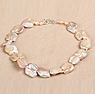 Elegant A Grade Natural Pink Irregular Shape Rebirth Pearl Chunky Party Necklace