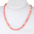 18 inches 8-10mm coral necklace with toggle clasp