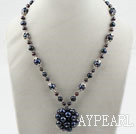 Black Freshwater Pearl Necklace with Big Pearl Ball Pendant