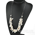 fashion teeth pearl necklace with metal loops