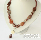 crytal and agate necklace with toggle clasp