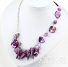 Discount dyed purple shell necklace with extendable chain