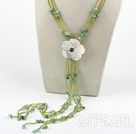 aventurine beaded necklace with sell flower