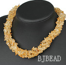 Wholesale Classic Long Style Multi Strand 6Mm Citrine Chips Strands Necklace, Sweater Necklace