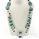 black pearl agate and phoenix stone necklace