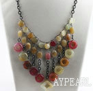 Wholesale exquisite style three color jade necklace with extendable chain