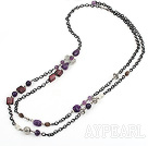 fashion purple colored glaze and amethyst necklace