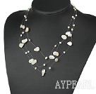 Natural White Fresh Water Blister Pearl String Necklace 