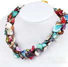 Fashion Multi Function Long Style Colorful Shell Strands Necklace, Sweater Necklace