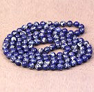 Noble Long Style Natural Deep Blue Imperial Jasper Stone Beads Necklace