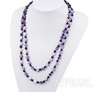 Long Style Purple Freshwater Pearl Shell Necklace