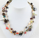 Discount mixed color pearl multi-stone crystal necklace