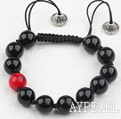 Wholesale 7.1 inches 10mm black agate and blood stone bracet