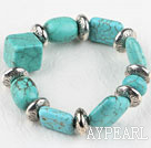 Stretch assorted multi shape turquoise bangle bracelet