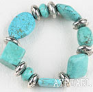 Stretch assorted multi shape turquoise bangle bracelet