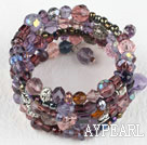 Assorted multi color crystal multi wrap bangle bracelet