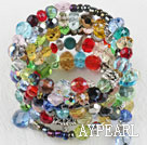 Wholesale 7.5 inches multi strand stretchy colorful stone bracelet bangle
