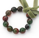 Burst Pattern Agate Beaded Bracelet with Ribbon