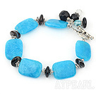 Wholesale black agate and kyanite bracelet with toggle clasp