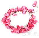 dyed red pearl bracelet with lobster clasp