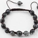 8mm Flashing Stone Woven Beaded Drawstring Bracelet with Adjustable Thread