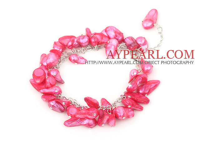 dyed red pearl bracelet with lobster clasp