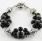 Wholesale New Design Black Agate Bracelet with Moonlight Clasp