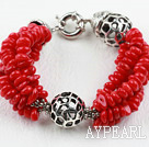 Wholesale New Design Red Coral Bracelet with Moonlight Clasp