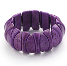 Classic Design Eye Shape Dark Purple Turquoise Stretch Bangle Bracelet