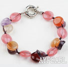 Wholesale Assorted Amethyst and Agate and Cherry Quartz Bracelet with Moonlight Clasp