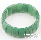 Rectangle Shape Faceted Aventurine Elastic Bangle Bracelet