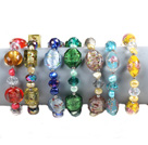 Wholesale 7 PCS Beautiful Multi Color Natural Pearl Crystal Colored Glaze Bead Bracelet (Random Color)