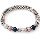 fashion and simple three colored pearl bangle