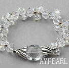 Wholesale Assorted Faceted Clear Crystal Elastic Bangle Bracelet