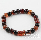 8mm Round Visional Agate Elastic Beaded Bracelet