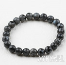 8mm Round Flashing Stone Elastic Beaded Bracelet