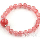 Wholesale Classic Design Cherry Quartz Beaded Elastic Bangle Bracelet