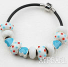 Wholesale Fashion Style Light Blue Colored Glaze Charm Bracelet