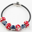 Wholesale Fashion Style Red Colored Glaze Spring Charm Bracelet