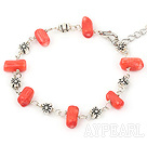 simple red coral bracelet with lobster clasp
