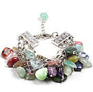 Fashion Multi Color Different Shapes Multi Gemstone Charm Bracelet