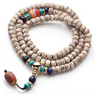Wholesale Vintage Style Multi Strands Leaves the Bodhi Lapis Turquoise and Agate Elastic Rosary/Prayer Bracelet