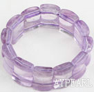 Wholesale Big Style Concave Shape Purple Jade Stretch Bangle Bracelet