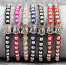 Wholesale 8 PCS Fashion Nickel Free Alloyed Buddha Head Charm Multi Color Thread Hand-Knitted Bracelet (Random Color)