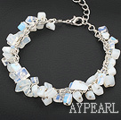 Wholesale moonstone bracelet with metal chain and lobster clasp
