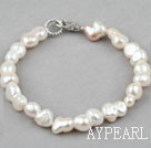 Simple Design Cucurbit Shape White Freshwater Pearl Bracelet