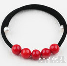 Wholesale Simple Design Round Red Coral Bangle Bracelet